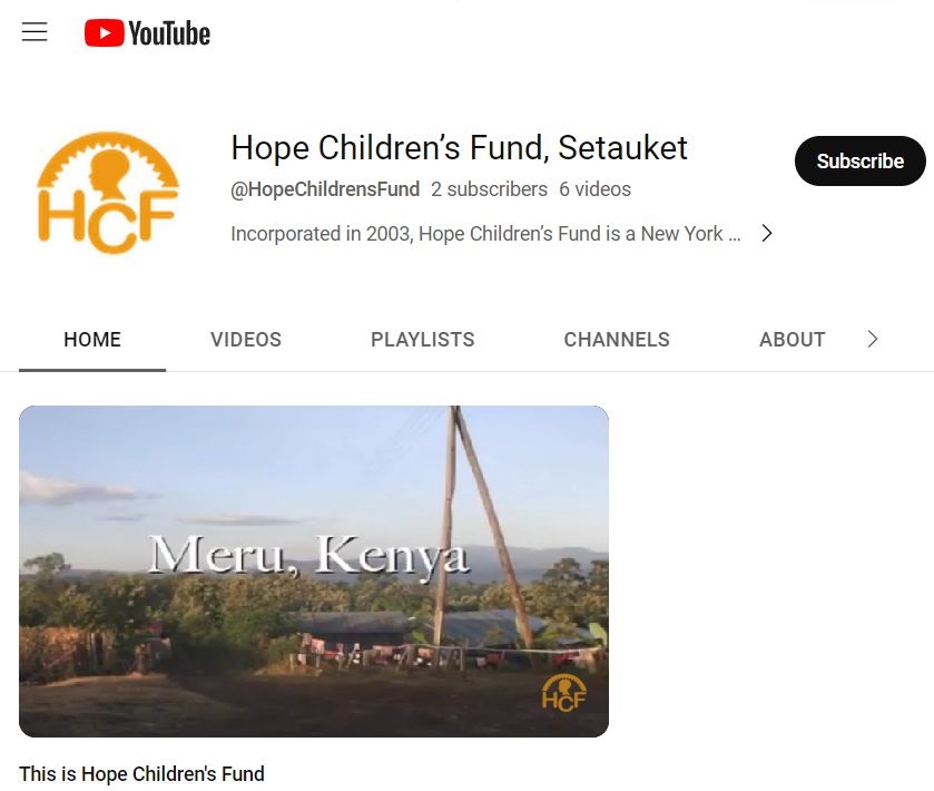 HCF YouTube page